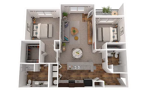 Floor plan 2 Bedroom, 2 Bathroom