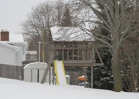 Outside - behind house