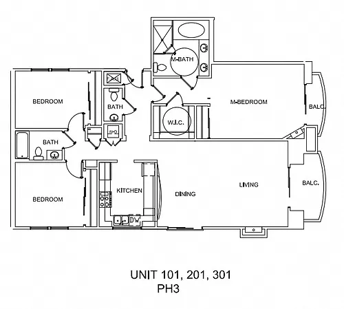 Floor plan 3 Beds, 2.5 Baths