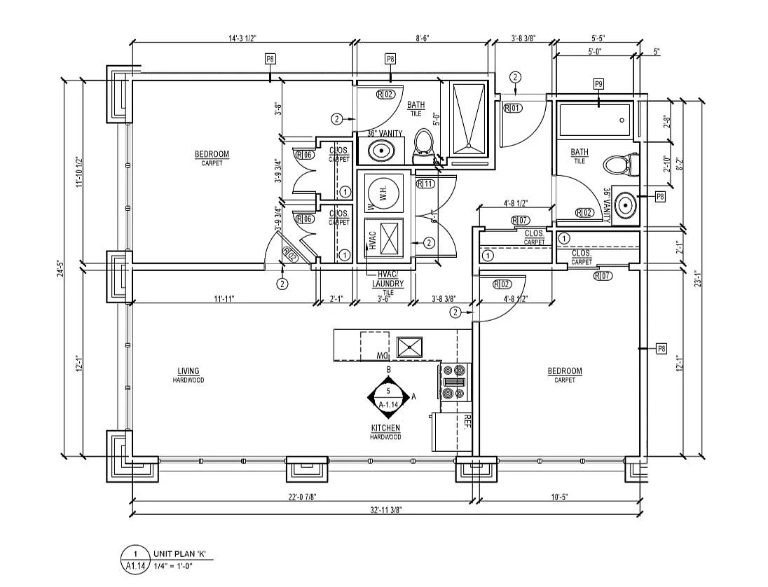 Floor plan 2 Bed ( K )
