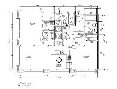 Floor plan 2 Bed ( K )
