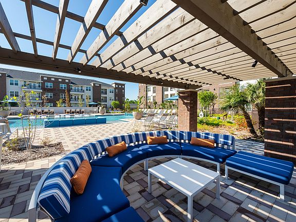 Conversational seating under gazebo