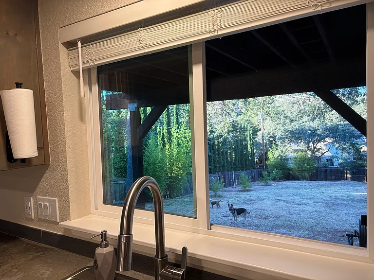 looking out kitchen window