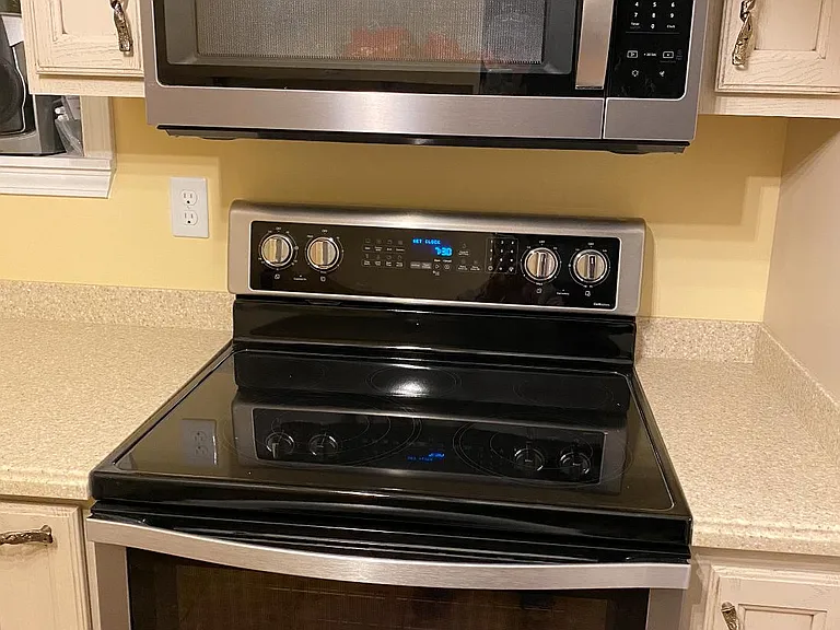 The kitchen is beautiful, enjoy the convenience of nice appliances and easy clean counters and cabinets.