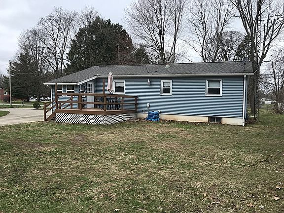 Wide rear view of home