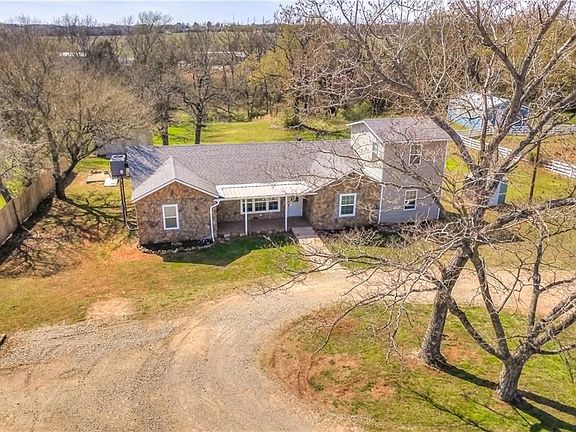 Aerial shot of front of house.