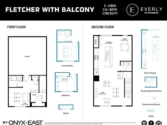 First and Second Floor Plan with Options