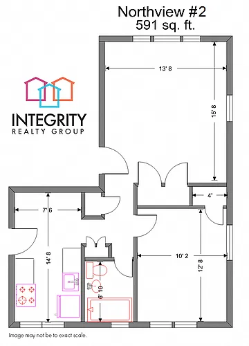 Floor plan Northview 1 Bedroom 1 Bath