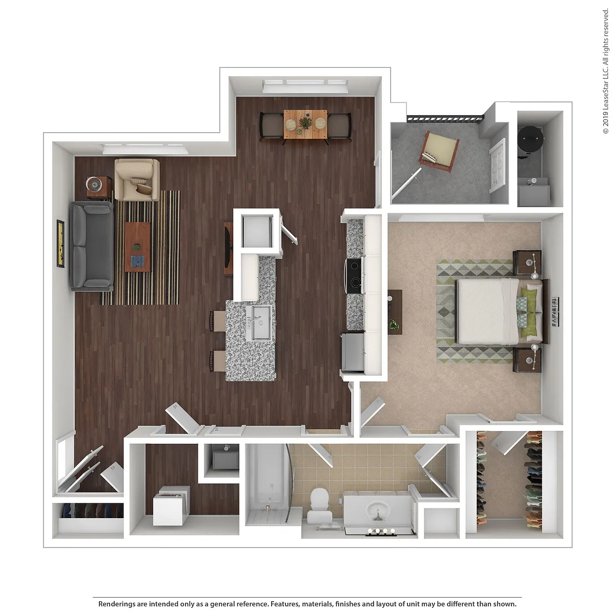Floor plan A3.2 - 1 bedroom/1 bath