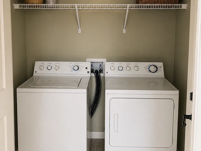Washer and dryer included.