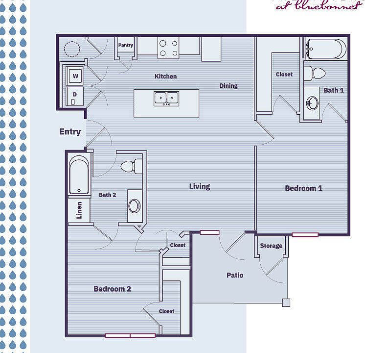 The Sapphire: 2BR 2BA