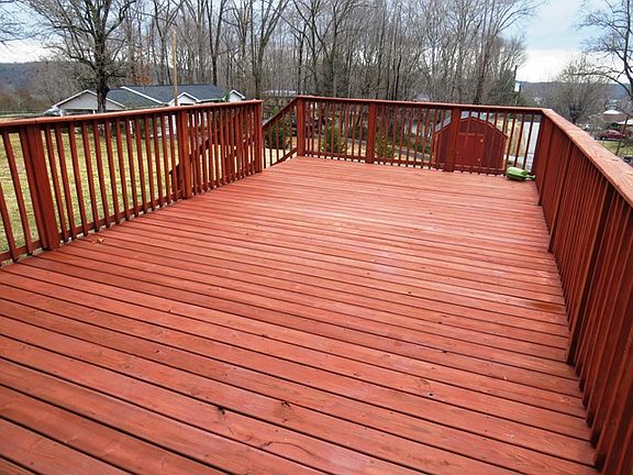 Deck over looking backyard