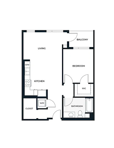 Floor plan One Bedroom A1
