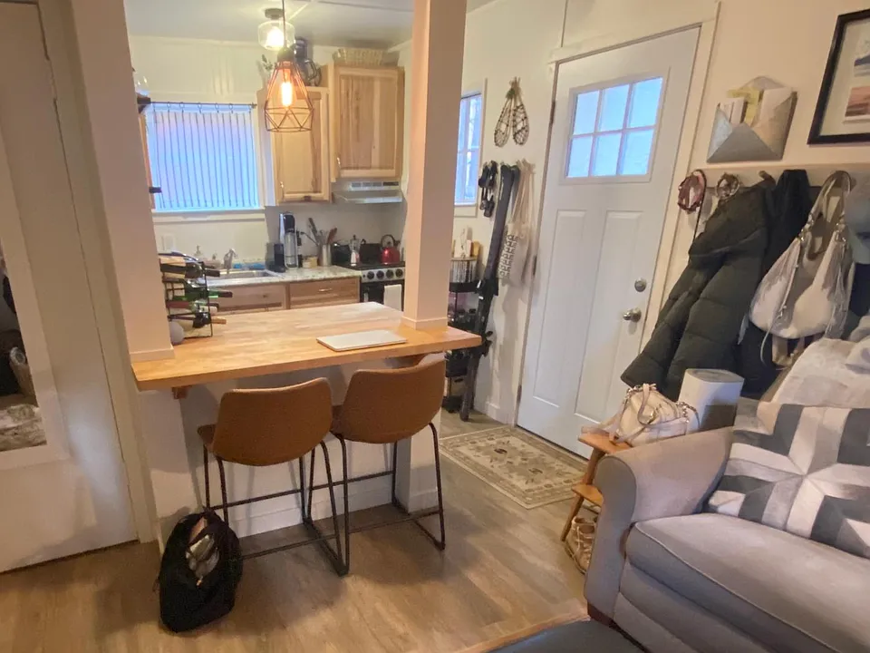 living area looking into kitchen