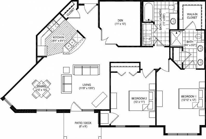 Main Floorplan For 6845 Little
