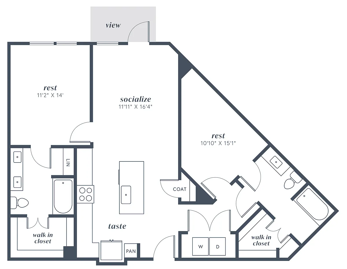Floor plan 1x2 + Den A13