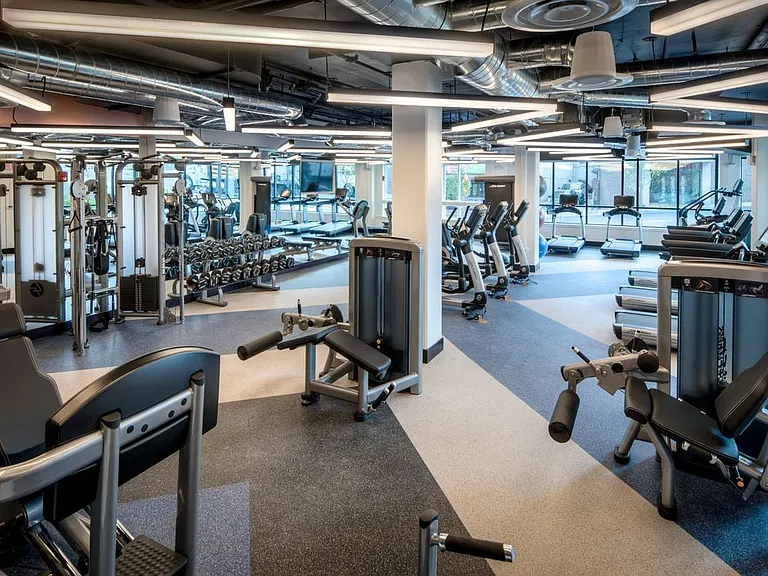 Fitness center with cardio and strength equipment