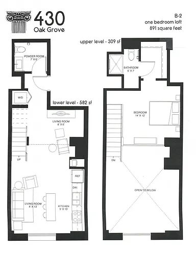 Floor plan 1 BR B-2