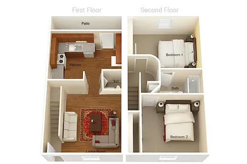 Floor plan 2 BEDROOM 1140 SQ FT