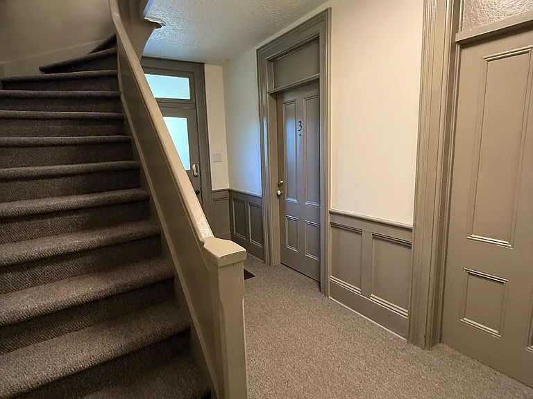 Interior ground floor landing, hallway and stairs.