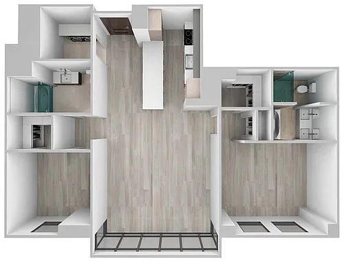 Floor plan Residences 08 (2BR/2BA)