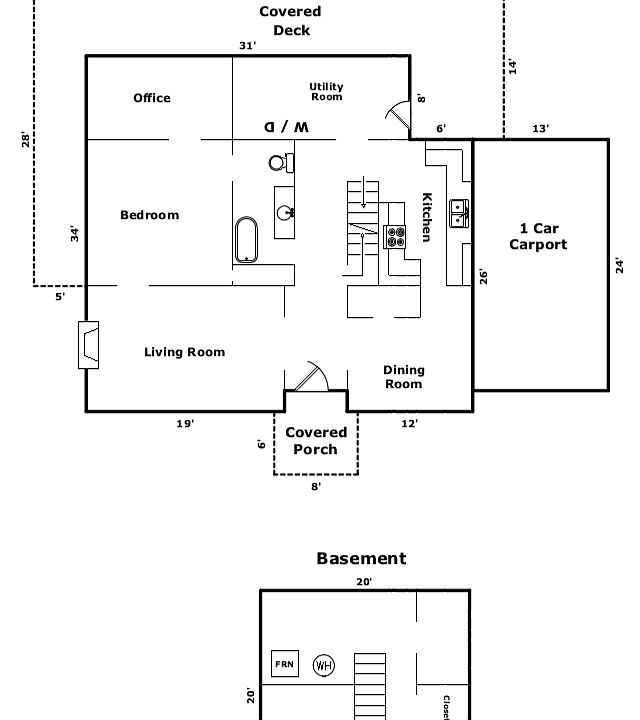 Main & Basement floor plan