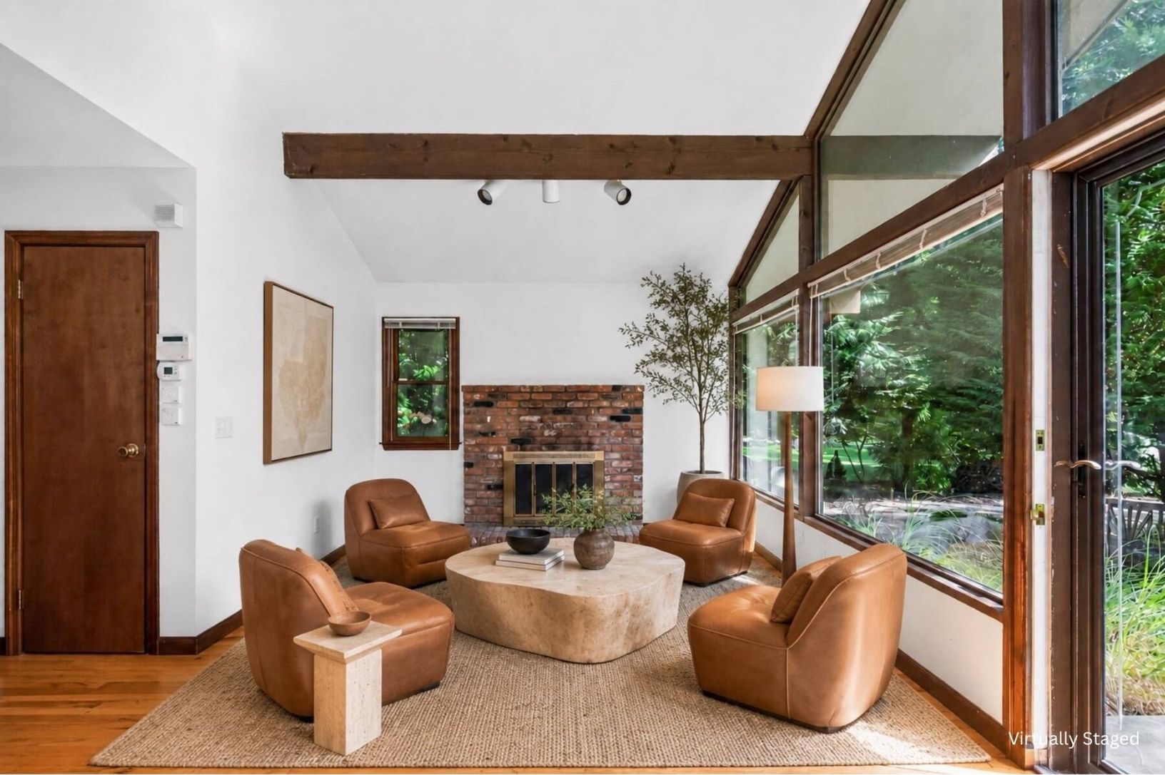  Virtually staged fireside lounge