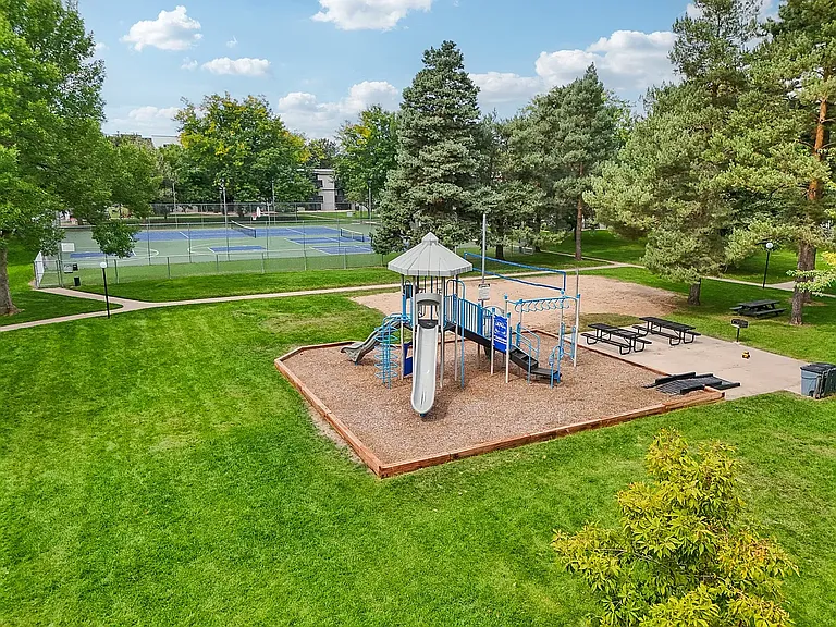 Playground, Sand Volleyball Court, Bark Park and Sports Court with a basketball court, 2 pickle ball courts and a tennis court!