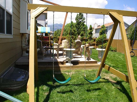 Westward view of backyard