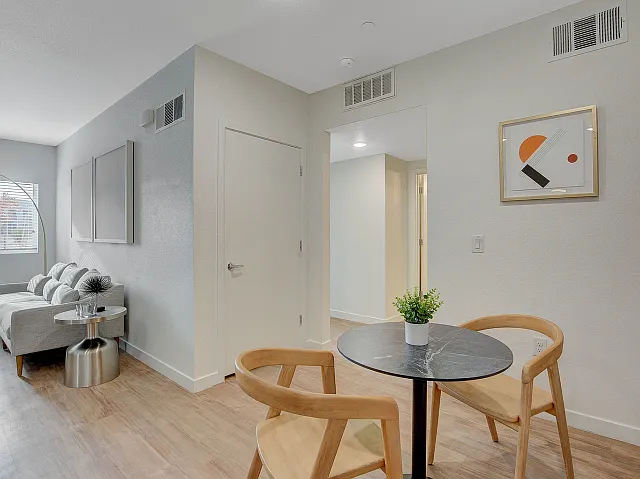 Dining area in 2 bedroom model home