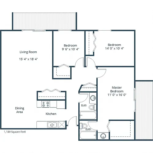 Floor plan Three Bedroom 32B