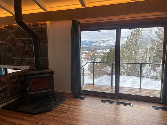 Stove and view west out the front of the house