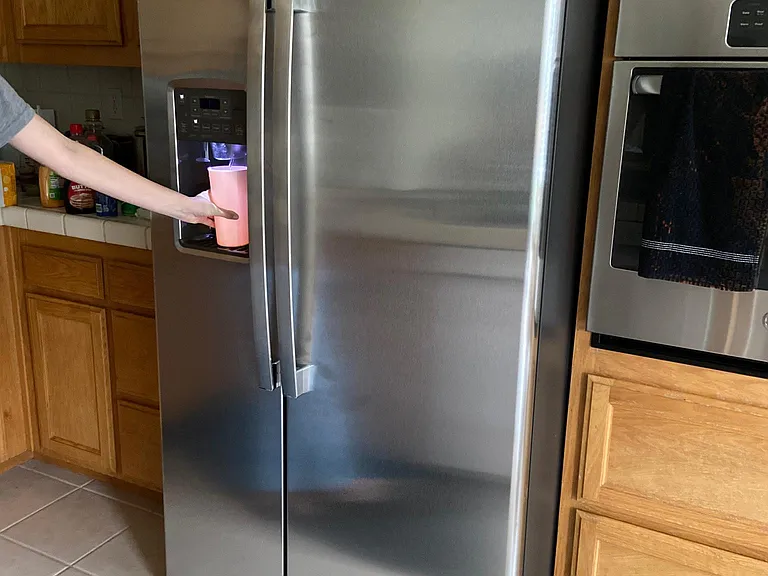 Stainless steel refrigerator installed on August 25th, 2020.