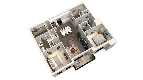 Floor plan 2 Bed 2 Bath C