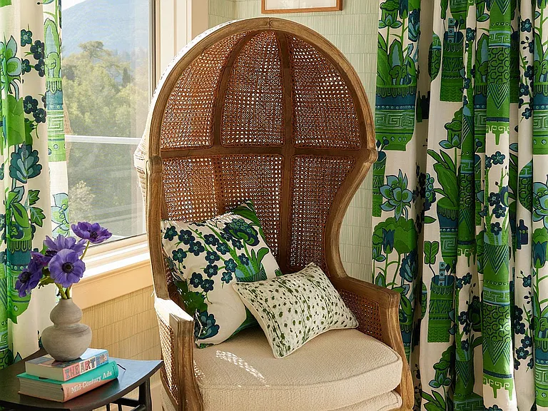 'Green Bedroom' - Queen size bedroom off of enclosed hallway. This view-facing bedroom has sliding patio doors to the deck. Nice sized closet with hang bar and shelf.