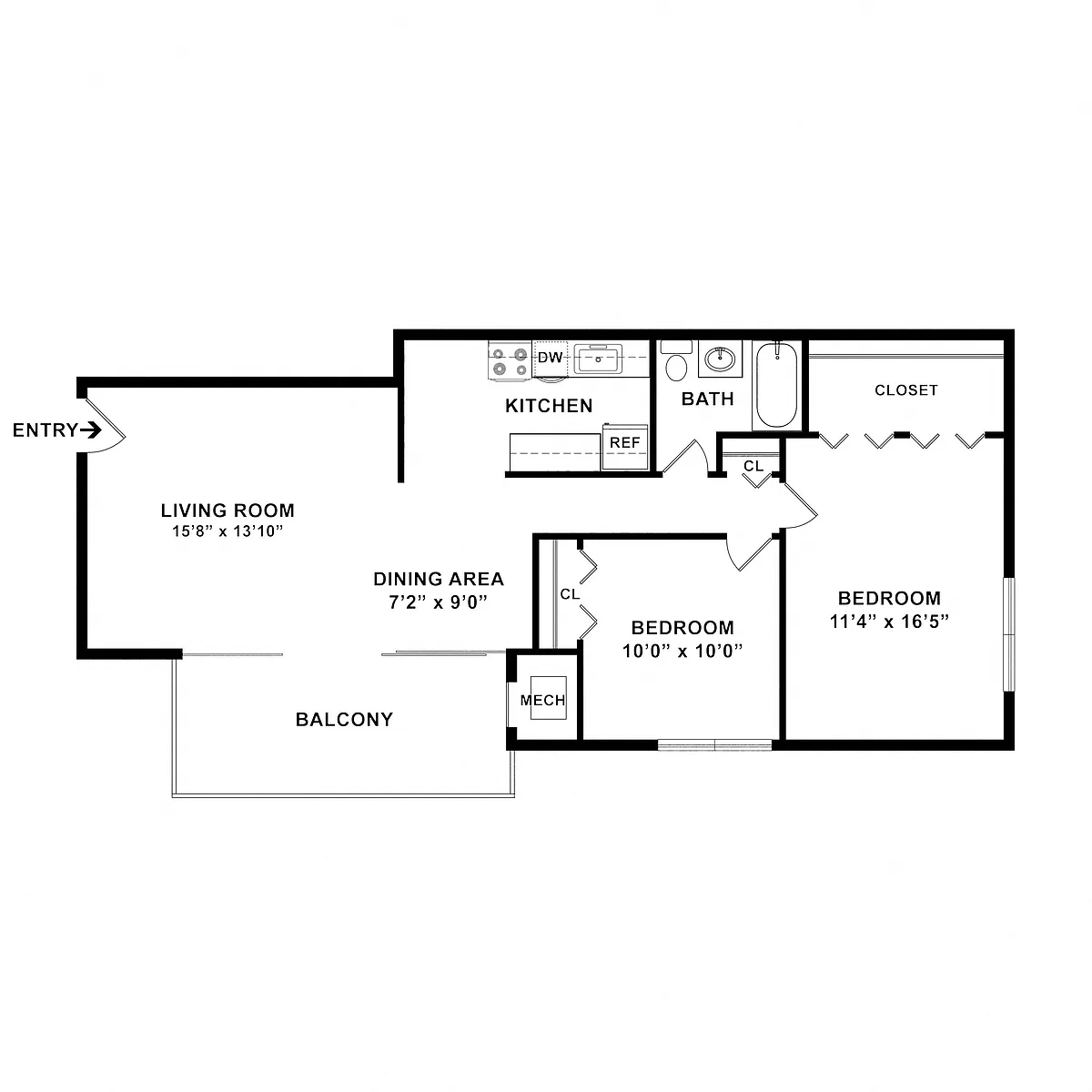 Floor plan 2 BDRM
