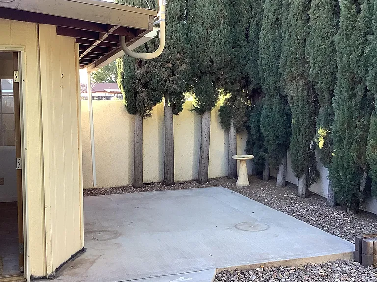 Private enclosed backyard.