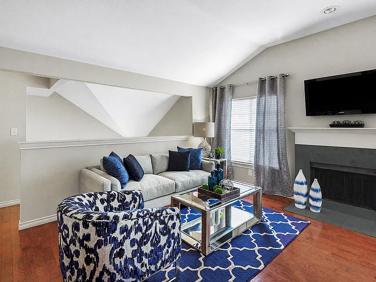 Living Room With Fireplace