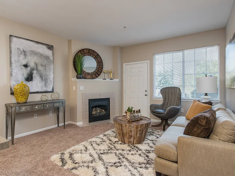 Living Room with Private Patio Access