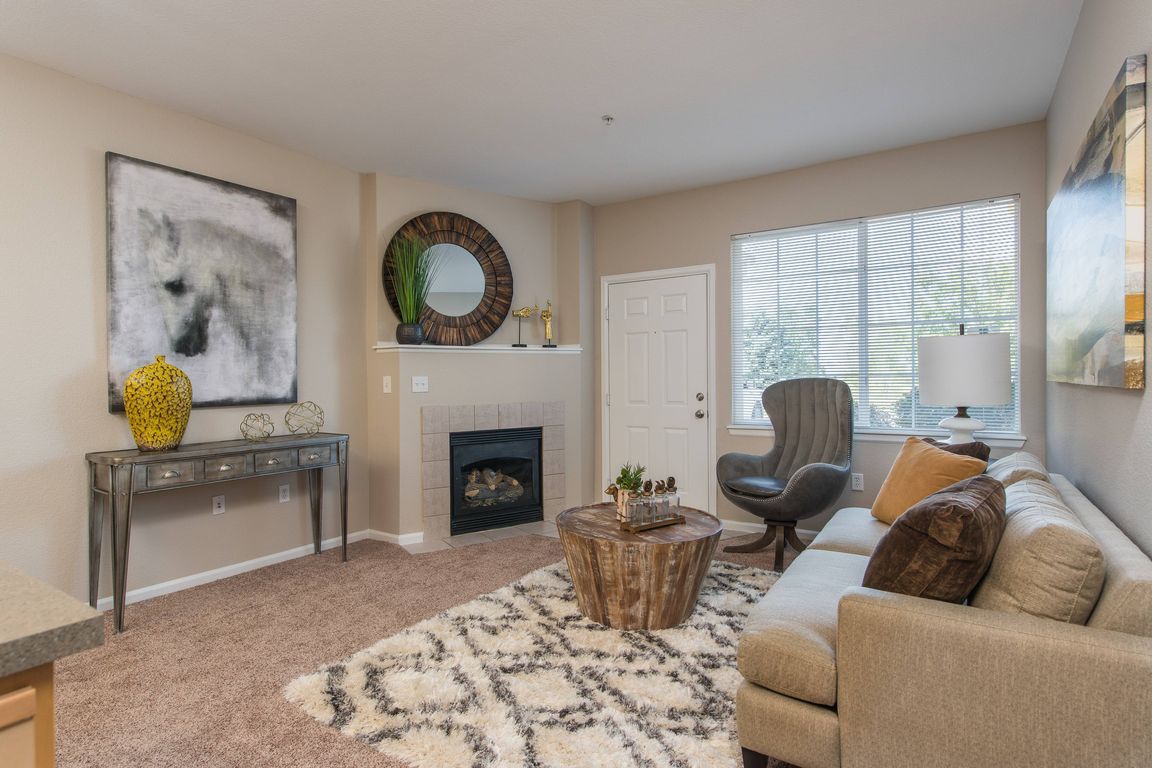 Living Room with Private Patio Access
