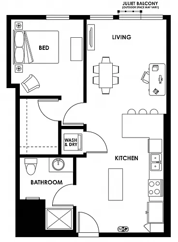 Floor plan A7 One Bed