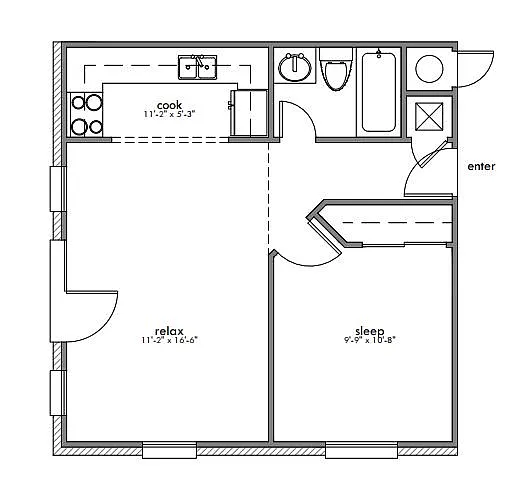 Floor plan 1 Bedroom