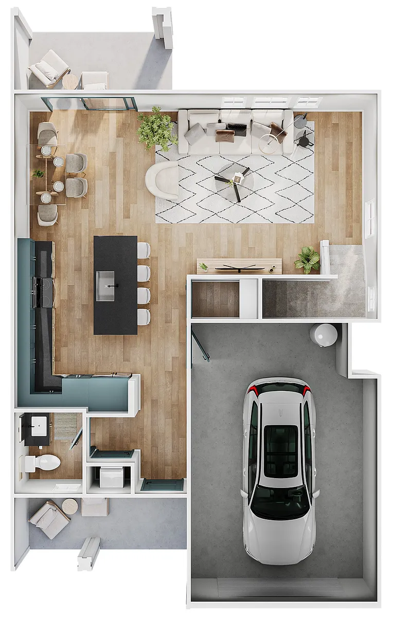 Floor plan TH3 (Townhome - 3 Bed)