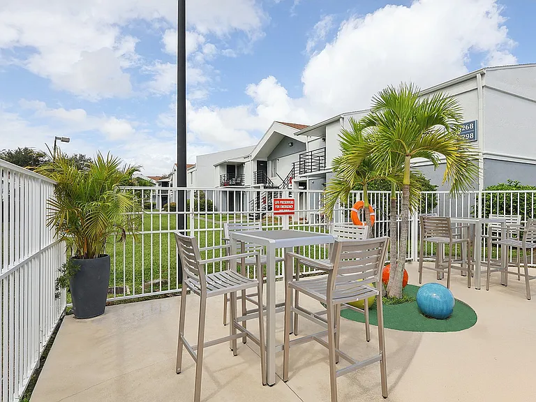 Picnic Tables by the Pool