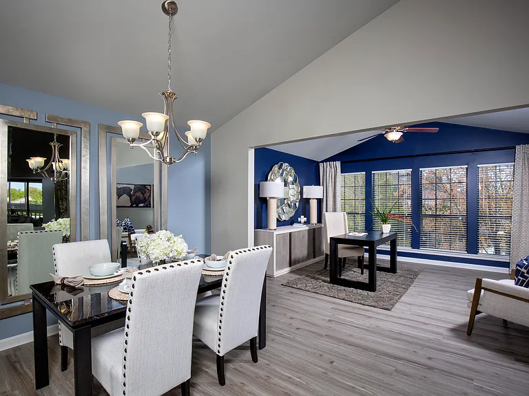 Open-concept dining area and sunroom