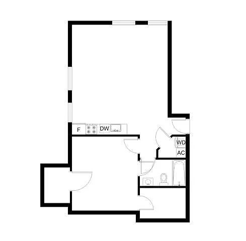 Floor plan 1 Bedroom 1 Bath