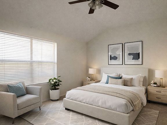 Virtually staged master bedroom