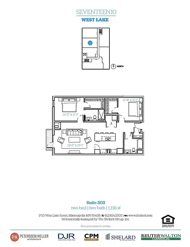 Floor plan Unit 303 - West View