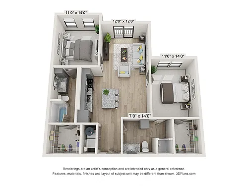 Floor plan The Pierce - B1