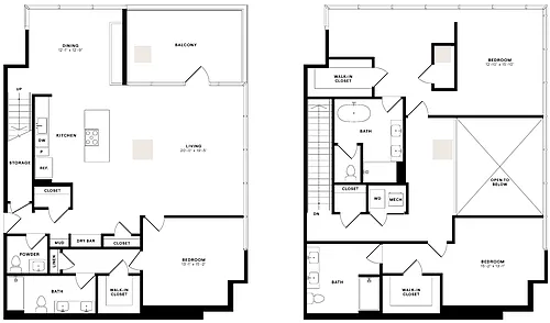 Floor plan 3 Bed/3.5 Bath-LOFT